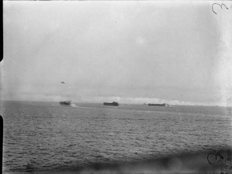 Landing Ship Tanks Waiting To Go Inshore