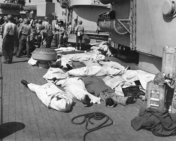 bodies of dead crewmen