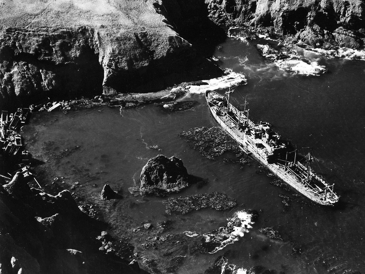 Japanese ship aground in Kiska