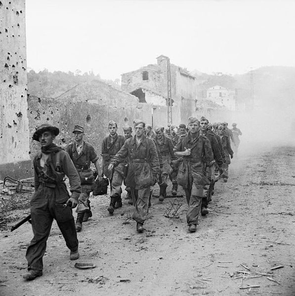 German prisoners being escorted