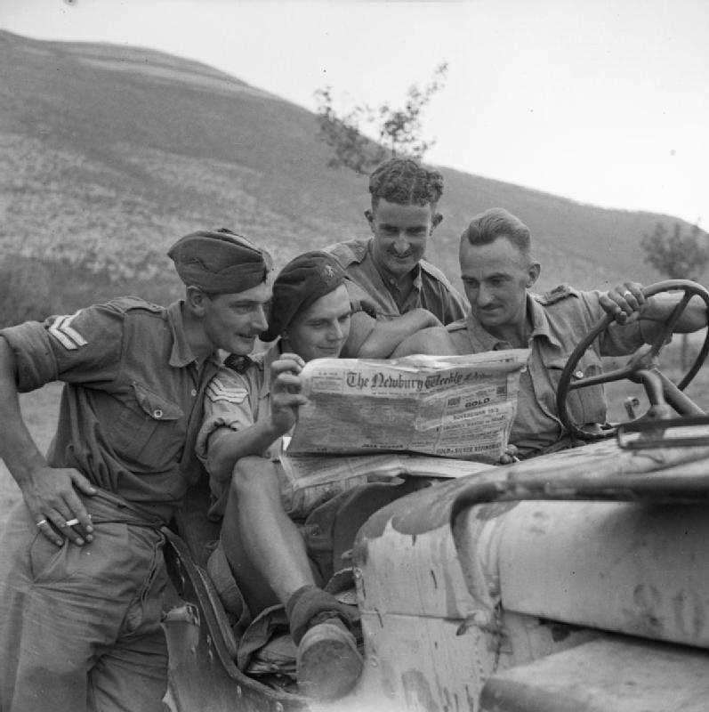 British Soldiers Read the Newbury Weekly News