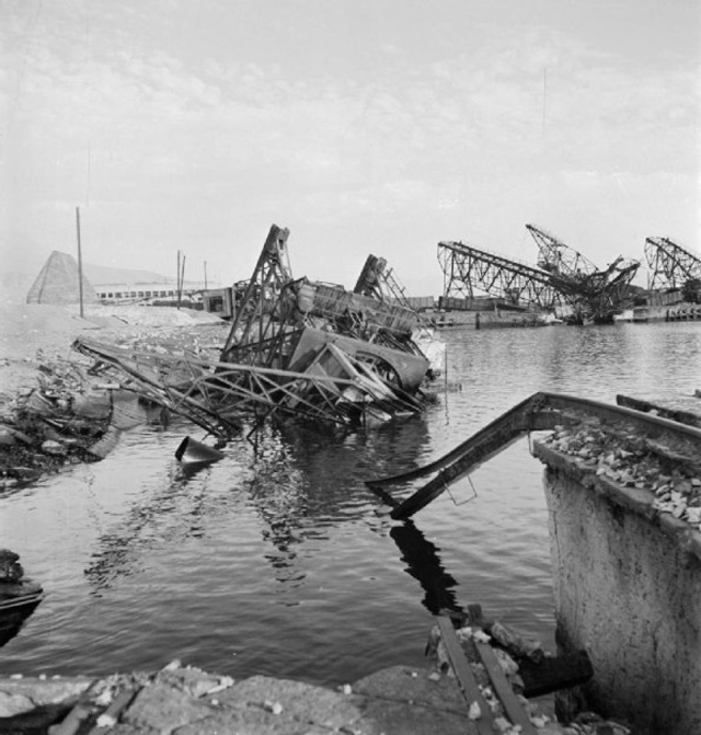 Wreckage in Naples Harbor