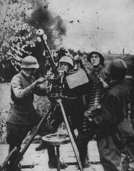 Russian Anti-Aircraft Crew in Action