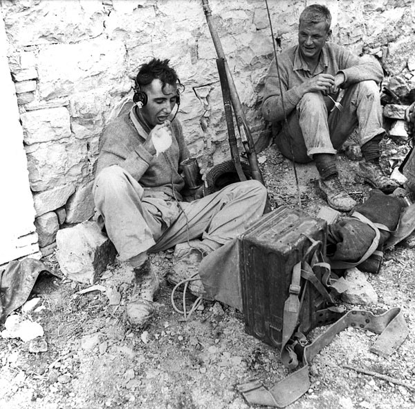 Canadian Soldier Eating in Italy