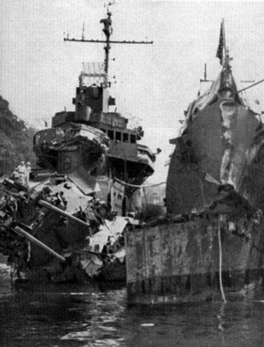 Heavily Damaged US Ships