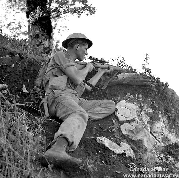 Canadian Sniper under German Mortar Fire