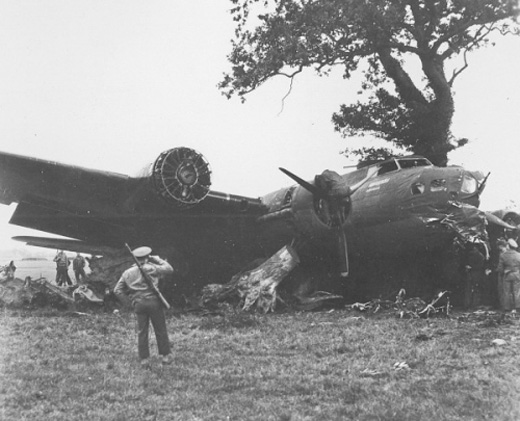 Crash landing of Maj John B. Kidd