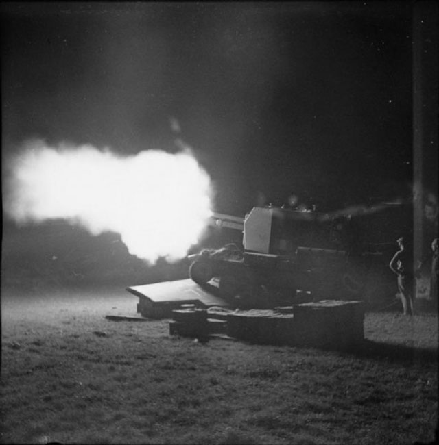 A 25-pdr Self-propelled Gun in Action