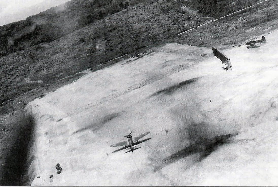 Japanese Fighters Caught on the Airfield