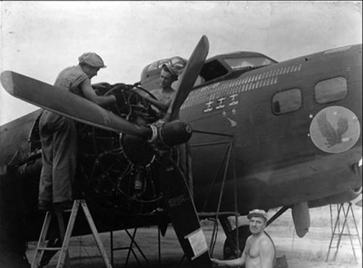 Engine Work on a B-17F near Port Moresby