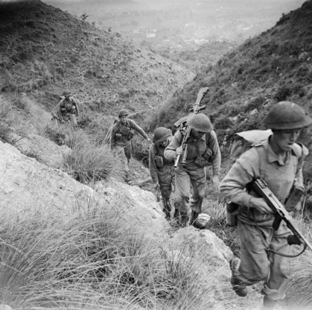 British Soldiers Moving Up Calvi-Risorta