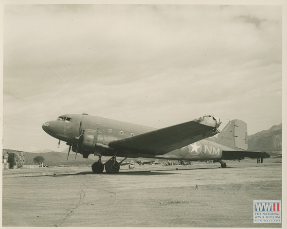 Damaged airplane in Palermo