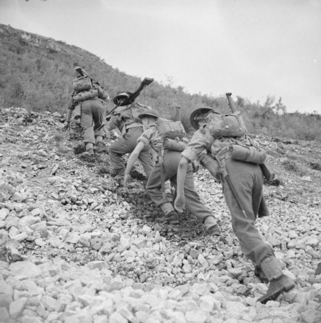 British Troops Climbing in Italy