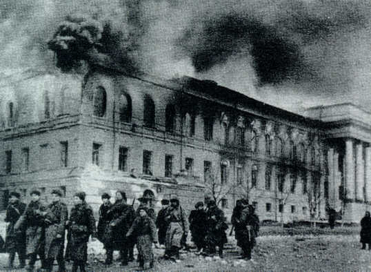 University of Kiev burning