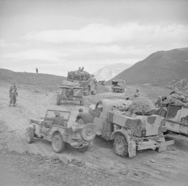 Military Vehicles near the Trigno River