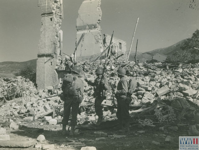 US Soldiers Patrol the Streets of Mignano