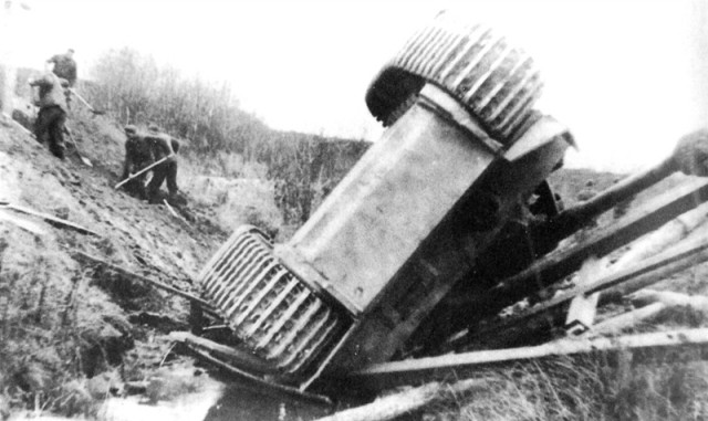 Tiger Tank Crashes Through Bridge