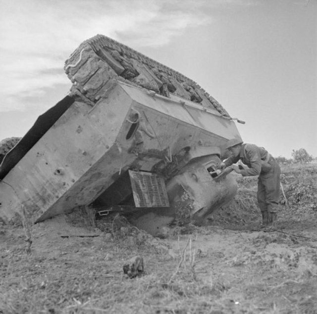 An Overturned Sherman Tank