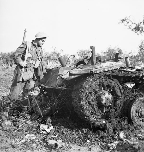 German Tank Destroyed by the Calgary Regiment