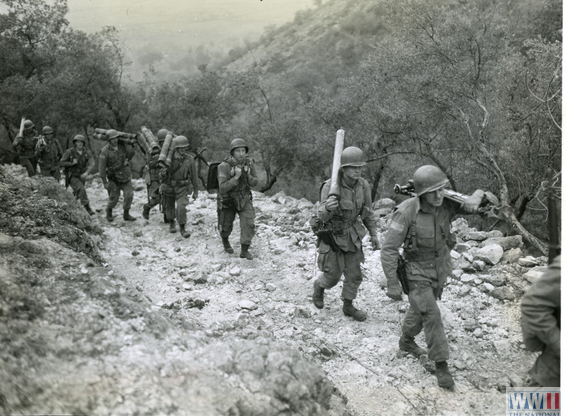 Mortar Crew on the Trail, Venafro, Italy