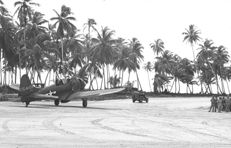 US Banshee Aircraft on Makin Island