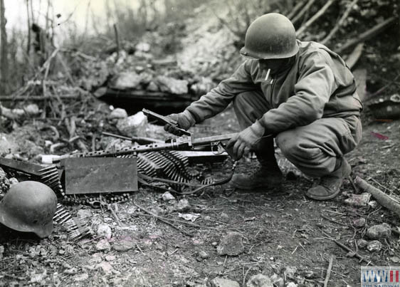 Examining a German Machine Gun