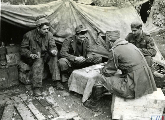 Italian Soldiers Play a Card Game