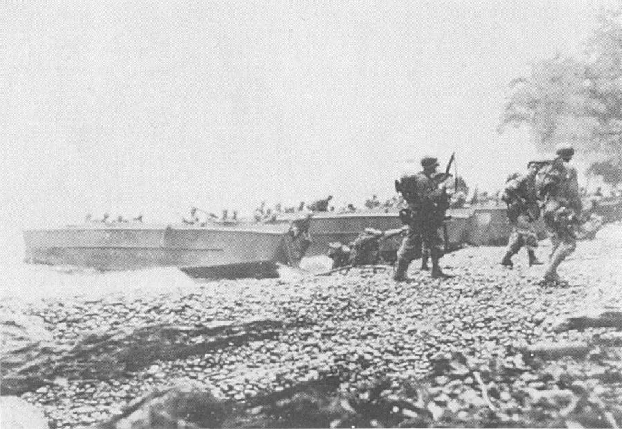 First Assault Wave at Saidor, New Guinea