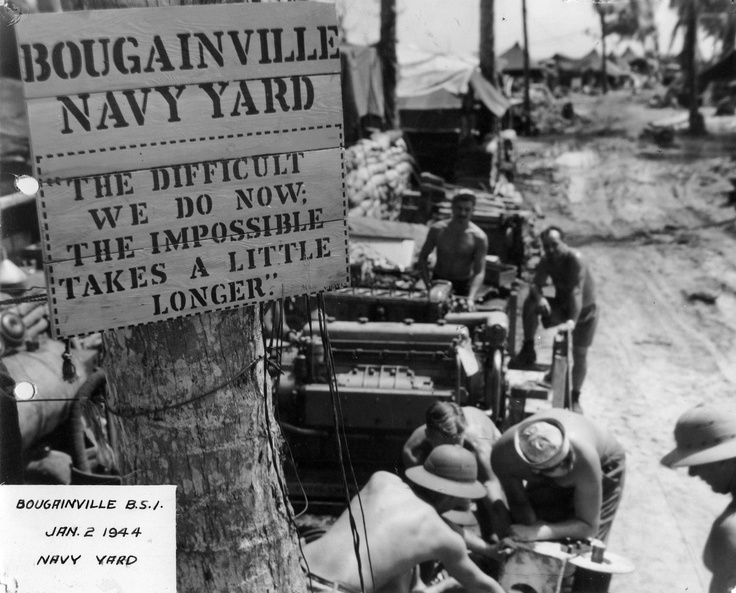 sign at the Bougainville Navy Yard