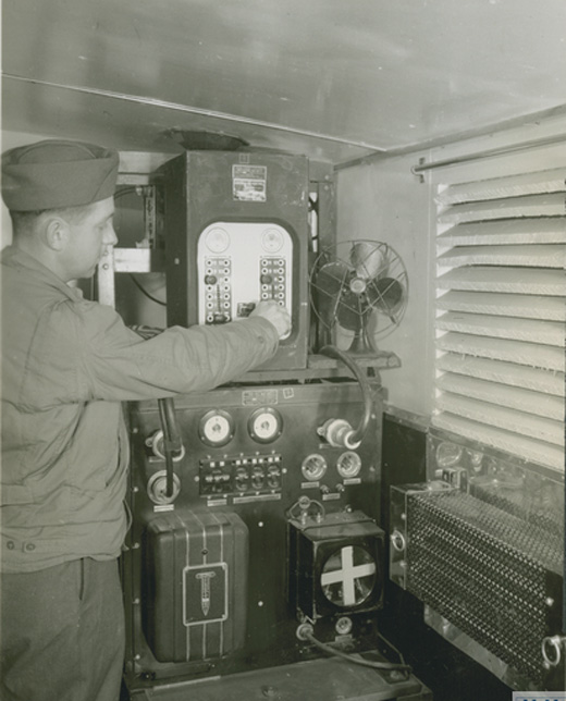 US soldier adjusts a rectifier