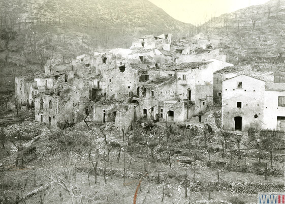 Heavily damaged town of Mastrogiovanni