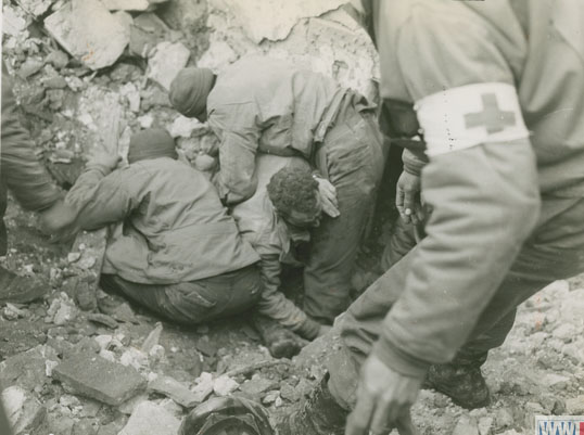 Soldier being rescued