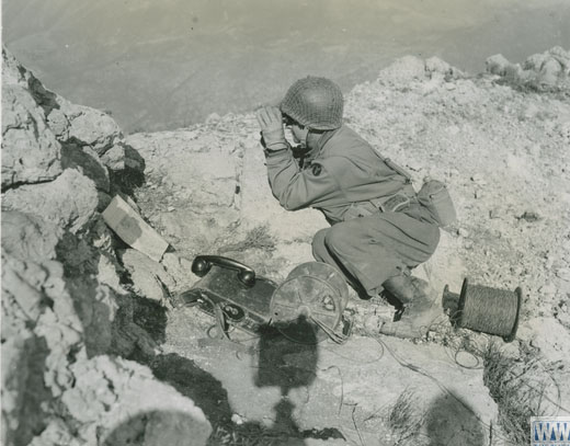 Artillery observer in Cassino