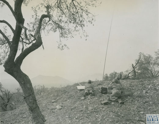 Gun Crew During Shelling in Italy