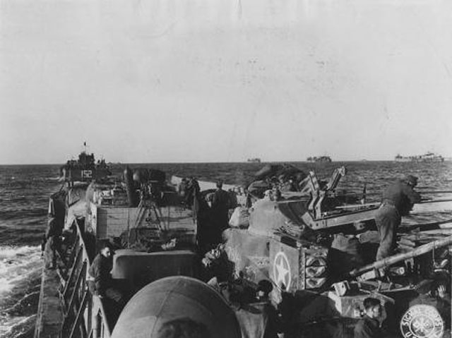 Convoy en route to Anzio