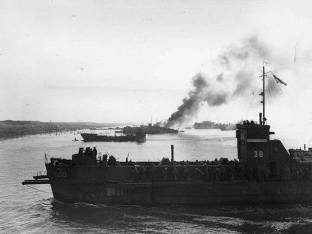 Landing craft at Anzio