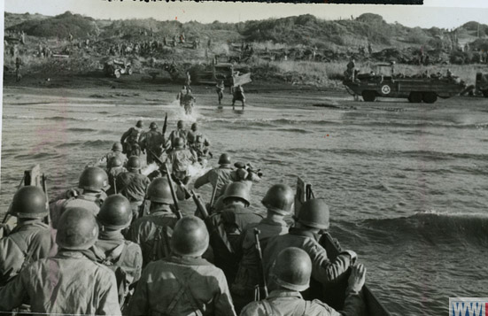 US Troops Land on Beach in Italy