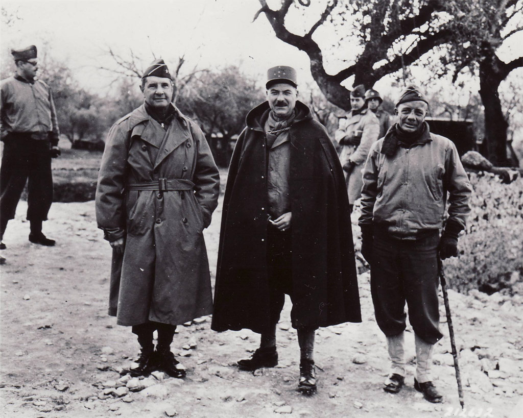 Generals Keyes, Juin, and Roosevelt in Prata, Italy