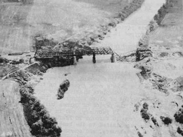 Rail Bridge Bombed