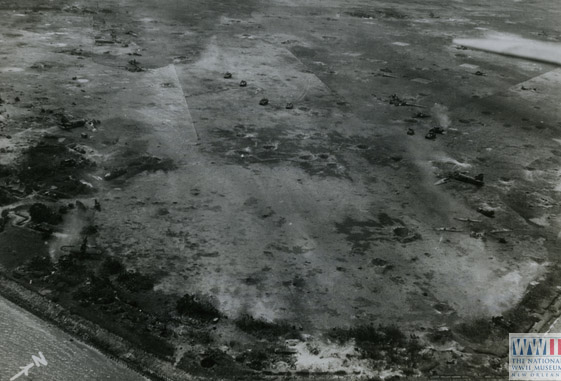 Aerial View of Bomb Craters on Kwajalein