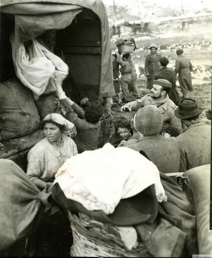 Italian Refugees Being Evacuated in Acquafondata