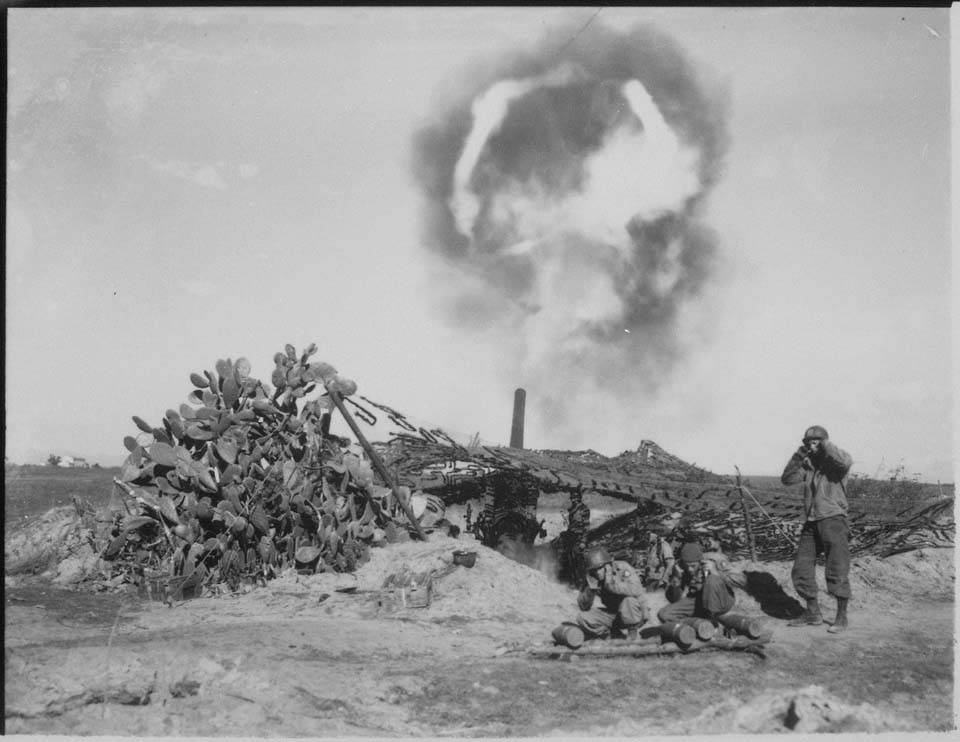 A 155mm Long Tom gun