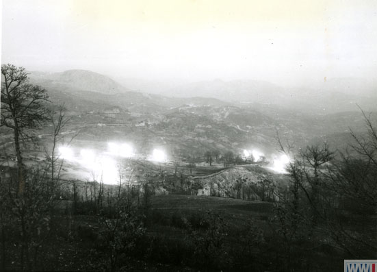 US artillery firing on enemy