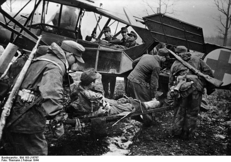 Transporting Wounded German Soldiers