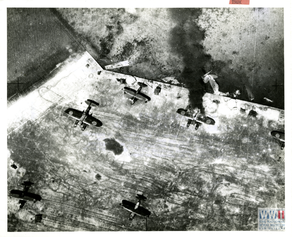 Japanese Planes Burn on Truk