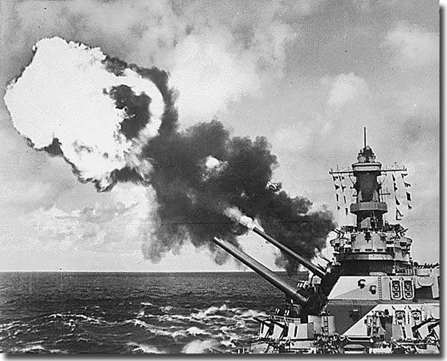 Firing at Fleeing Japanese Destroyer