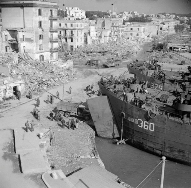 Landing Ships Unloading Supplies