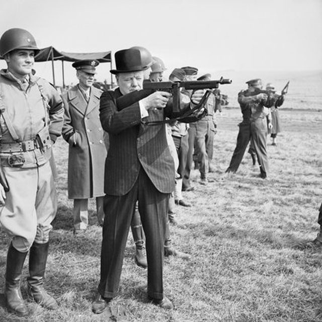 Churchill and Eisenhower on the Firing Range