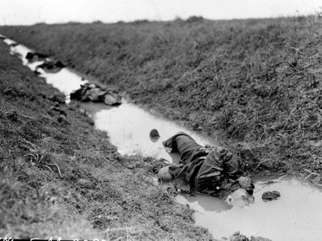 German Dead Lying in a Gulley