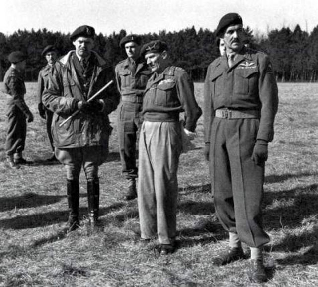 Maj-Gen Gale, Gen Montgomery and Brig Kindersley